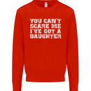 You Can't Scare Me Daughter Father's Day Mens Sweatshirt Jumper Bright Red