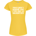 You Can't Scare Me Daughter Father's Day Womens Petite Cut T-Shirt Yellow