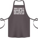 You Can't Scare Me Mother in Law Cotton Apron 100% Organic Dark Grey