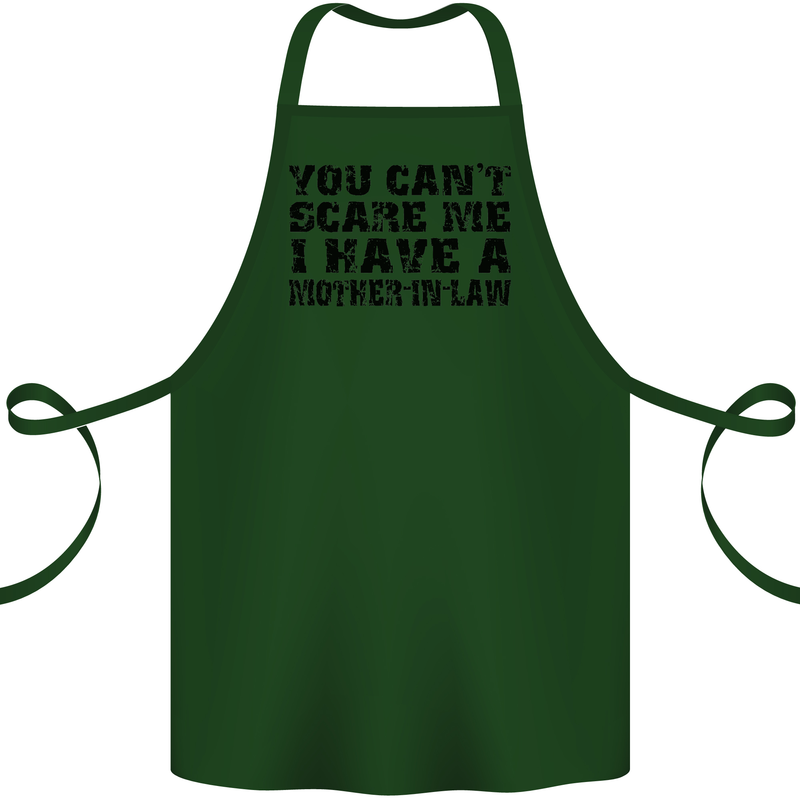 You Can't Scare Me Mother in Law Cotton Apron 100% Organic Forest Green