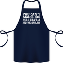 You Can't Scare Me Mother in Law Cotton Apron 100% Organic Navy Blue