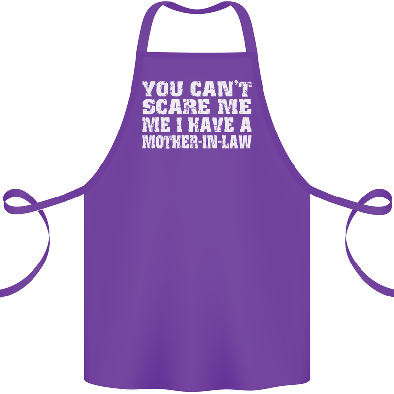 You Can't Scare Me Mother in Law Cotton Apron 100% Organic Purple