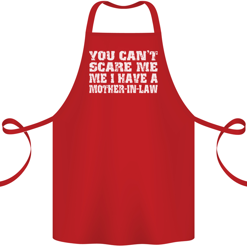 You Can't Scare Me Mother in Law Cotton Apron 100% Organic Red