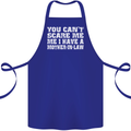 You Can't Scare Me Mother in Law Cotton Apron 100% Organic Royal Blue