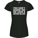 You Can't Scare Me Mother in Law Womens Petite Cut T-Shirt Black