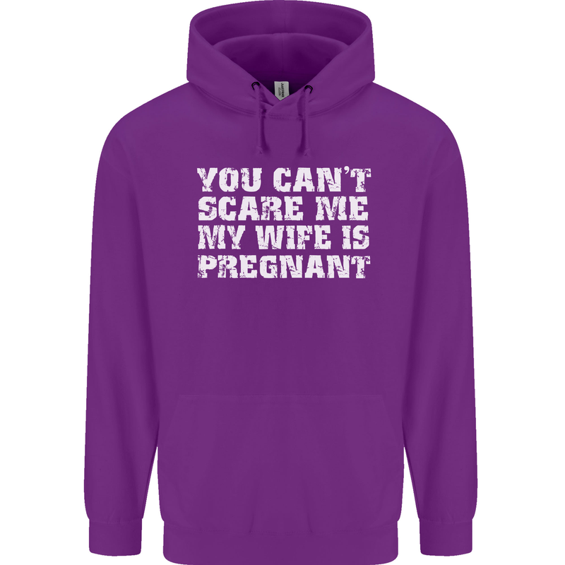 You Can't Scare Me Wife Is Pregnant Funny Mens 80% Cotton Hoodie Purple