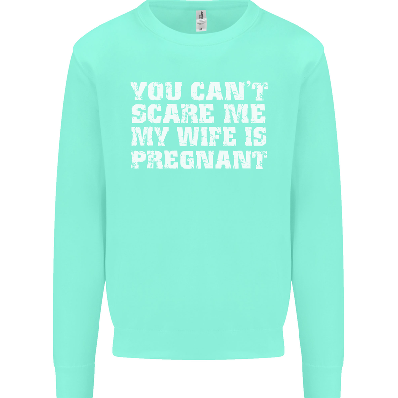 You Can't Scare Me Wife Is Pregnant Funny Mens Sweatshirt Jumper Peppermint