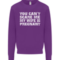 You Can't Scare Me Wife Is Pregnant Funny Mens Sweatshirt Jumper Purple