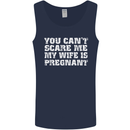 You Can't Scare Me Wife Is Pregnant Funny Mens Vest Tank Top Navy Blue