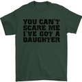 You Can't Scare Me a Daughter Father's Day Mens T-Shirt Cotton Gildan Forest Green