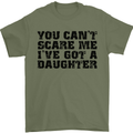 You Can't Scare Me a Daughter Father's Day Mens T-Shirt Cotton Gildan Military Green