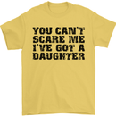 You Can't Scare Me a Daughter Father's Day Mens T-Shirt Cotton Gildan Yellow