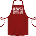 You Can't Scare Two Daughters Father's Day Cotton Apron 100% Organic Maroon