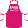 You Can't Scare Two Daughters Father's Day Cotton Apron 100% Organic Pink
