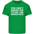 You Can't Scare Two Daughters Father's Day Mens Cotton T-Shirt Tee Top Irish Green