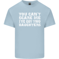 You Can't Scare Two Daughters Father's Day Mens Cotton T-Shirt Tee Top Light Blue