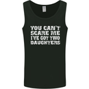 You Can't Scare Two Daughters Father's Day Mens Vest Tank Top Black