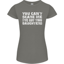 You Can't Scare Two Daughters Father's Day Womens Petite Cut T-Shirt Charcoal