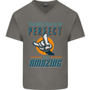 You Don't Have to Be Perfect to Be Amazing Mens V-Neck Cotton T-Shirt Charcoal