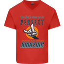 You Don't Have to Be Perfect to Be Amazing Mens V-Neck Cotton T-Shirt Red