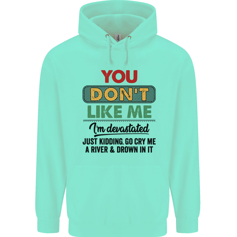 You Dont Like Me Funny Sarcastic Slogan Childrens Kids Hoodie Peppermint
