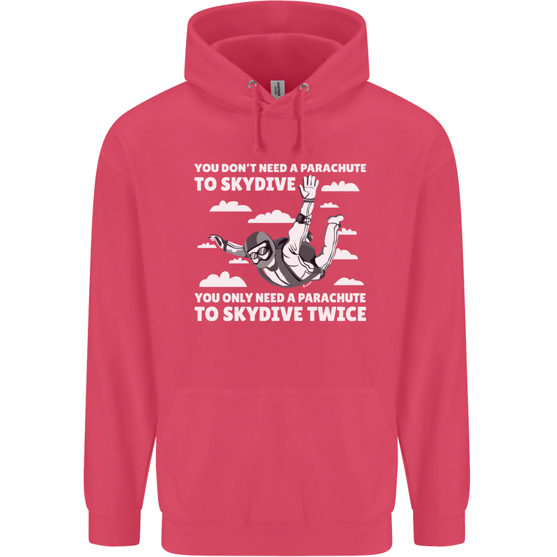 You a Parachute to Skydive Twice Skydiving Childrens Kids Hoodie Heliconia