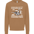 You a Parachute to Skydive Twice Skydiving Mens Sweatshirt Jumper Caramel Latte