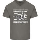 You a Parachute to Skydive Twice Skydiving Mens V-Neck Cotton T-Shirt Charcoal