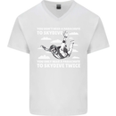 You a Parachute to Skydive Twice Skydiving Mens V-Neck Cotton T-Shirt White