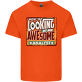 You're Looking at an Awesome Analyst Mens Cotton T-Shirt Tee Top Orange