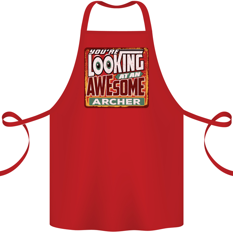 You're Looking at an Awesome Archer Cotton Apron 100% Organic Red