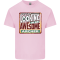 You're Looking at an Awesome Archer Mens Cotton T-Shirt Tee Top Light Pink