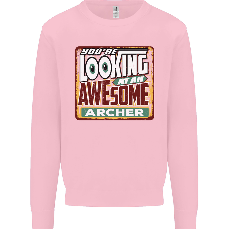You're Looking at an Awesome Archer Mens Sweatshirt Jumper Light Pink