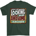 You're Looking at an Awesome Archer Mens T-Shirt Cotton Gildan Forest Green