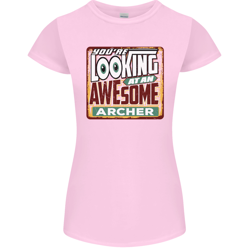 You're Looking at an Awesome Archer Womens Petite Cut T-Shirt Light Pink