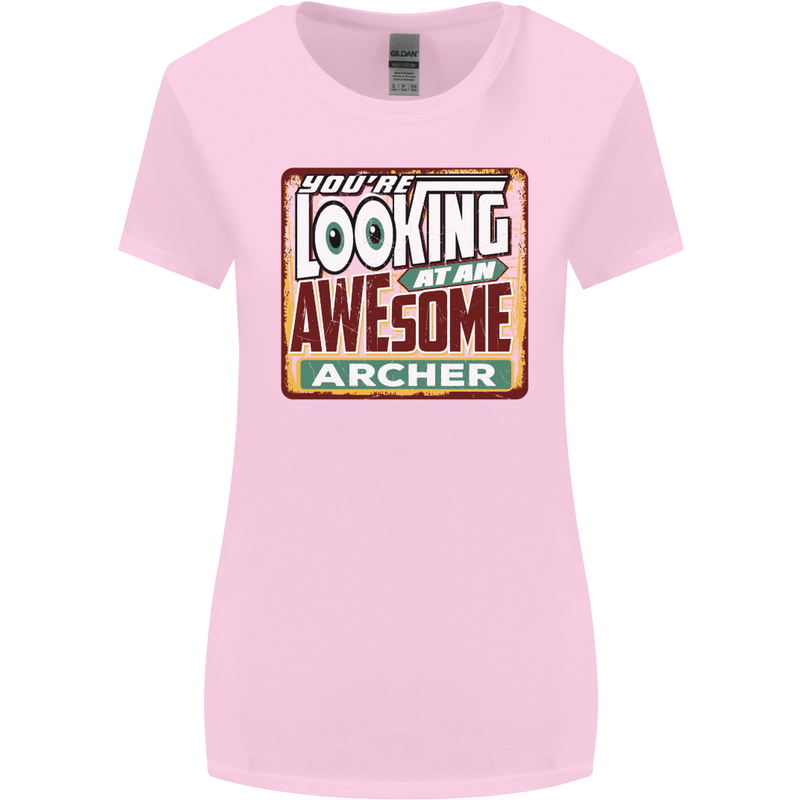 You're Looking at an Awesome Archer Womens Wider Cut T-Shirt Light Pink