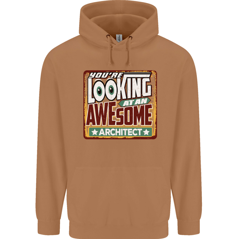 You're Looking at an Awesome Architect Mens 80% Cotton Hoodie Caramel Latte