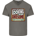 You're Looking at an Awesome Architect Mens V-Neck Cotton T-Shirt Charcoal