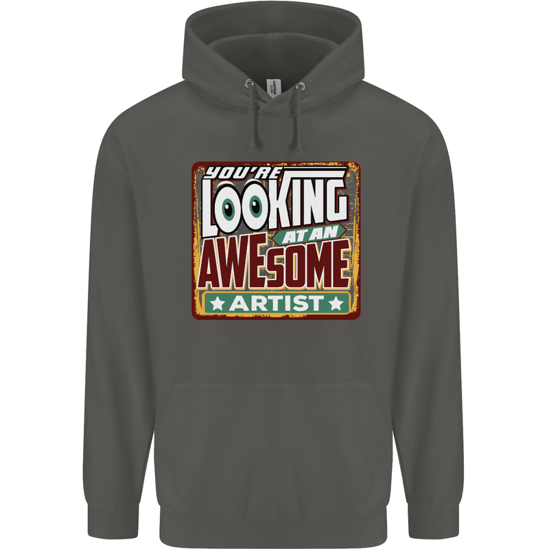You're Looking at an Awesome Artist Childrens Kids Hoodie Storm Grey
