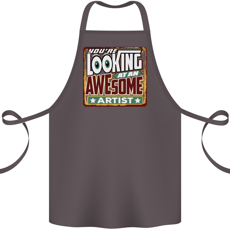 You're Looking at an Awesome Artist Cotton Apron 100% Organic Dark Grey