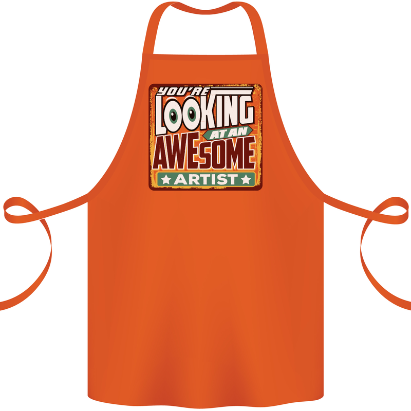 You're Looking at an Awesome Artist Cotton Apron 100% Organic Orange