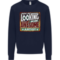 You're Looking at an Awesome Artist Kids Sweatshirt Jumper Navy Blue