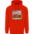 You're Looking at an Awesome Artist Mens 80% Cotton Hoodie Bright Red