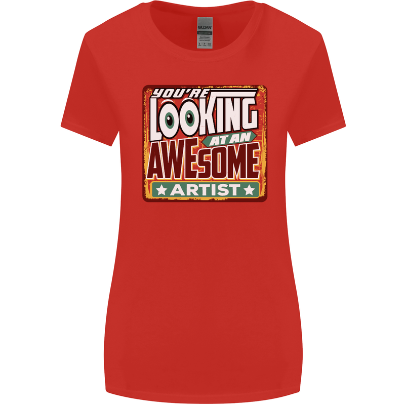 You're Looking at an Awesome Artist Womens Wider Cut T-Shirt Red