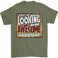 You're Looking at an Awesome Assistant Mens T-Shirt Cotton Gildan Military Green