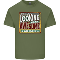 You're Looking at an Awesome Au Pair Mens Cotton T-Shirt Tee Top Military Green