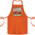 You're Looking at an Awesome Author Cotton Apron 100% Organic Orange