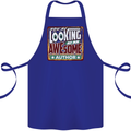 You're Looking at an Awesome Author Cotton Apron 100% Organic Royal Blue