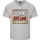 You're Looking at an Awesome Barrister Mens V-Neck Cotton T-Shirt Sports Grey