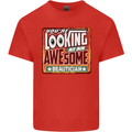 You're Looking at an Awesome Beautician Mens Cotton T-Shirt Tee Top Red